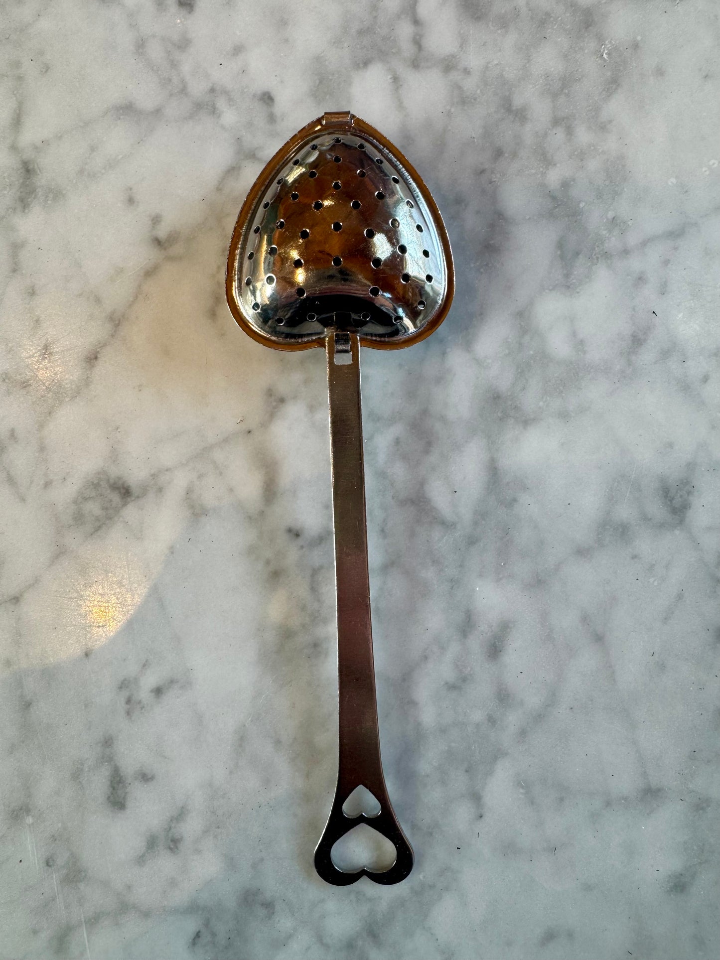 Loose Leaf Tea Strainers-Heart Shaped Silver